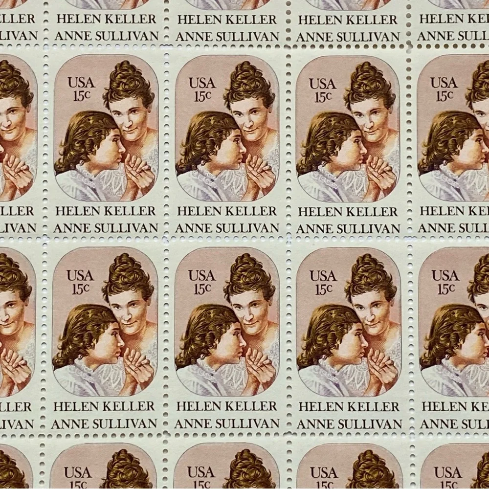 Helen Keller Stamps 15 CENT Full Sheet Pane MNH US Scott 1824 Unhinged MNH